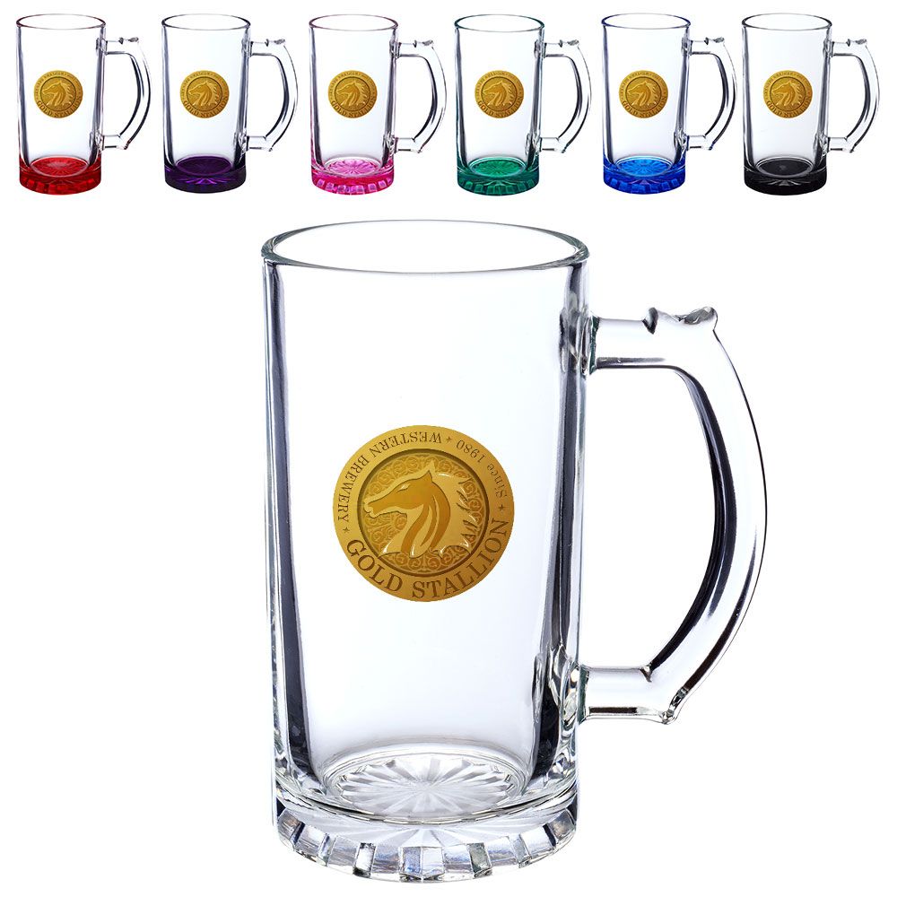 The Hunter 16 oz. Glass Pint Beer Stein Glass- Screenprinted - 4.125" W x 5.875" H